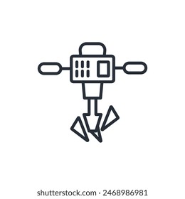 jackhammer icon. Vector.Trazo editable.signo de estilo lineal para el uso Diseño web,logo.Symbol ilustración.