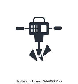 Jackhammer-Symbol. Vektorgrafik.Editierbarer Strich.Lineares Stilzeichen zur Verwendung Webdesign,Logo.Symboldarstellung.