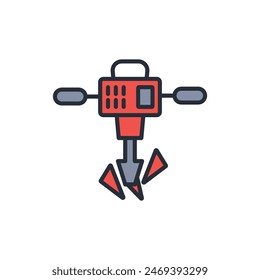 jackhammer icon. Vector.Trazo editable.signo de estilo lineal para el uso Diseño web,logo.Symbol ilustración.