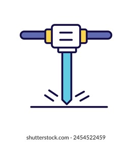 jackhammer icono con fondo blanco Vector ilustración de stock