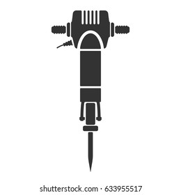 jackhammer icons in flat style. Vector illustration isolated on a white background.