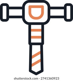 Jackhammer Line Due Icon Design