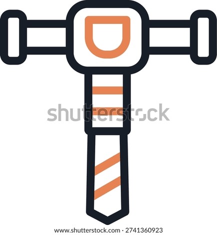 Jackhammer Line Due Icon Design