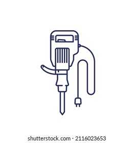 jackhammer line icon, electric power tool