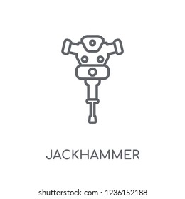 Jackhammer linear icon. Modern outline Jackhammer logo concept on white background from Construction collection. Suitable for use on web apps, mobile apps and print media.