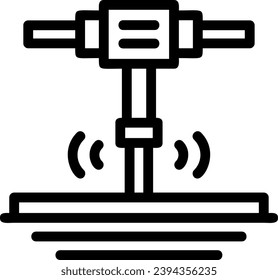 Jackhammer Linear Icon Vector Design