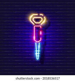 Jackhammer neon icon. Vector illustration for design. Repair tool glowing sign. Construction tools concept.