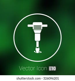  jackhammer Rounded squares button icon vector button logo symbol concept.