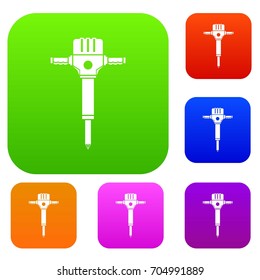 Jackhammer set icon in different colors isolated vector illustration. Premium collection