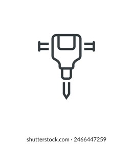 Jackhammer tool construction equipment icon, vector illustration