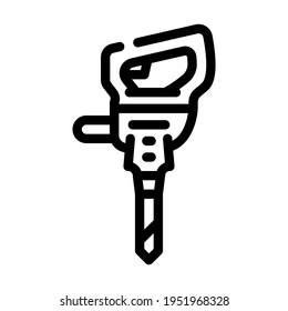 vector de icono de línea de herramienta jackhammer. signo de herramienta jackhammer. símbolo de contorno aislado ilustración negra