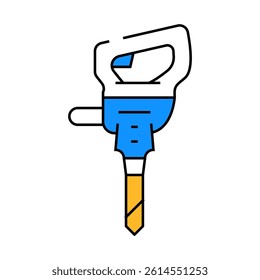 jackhammer tool line icon vector. jackhammer tool sign. isolated symbol illustration
