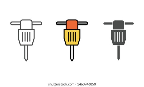 Jackhammer vector icon sign symbol