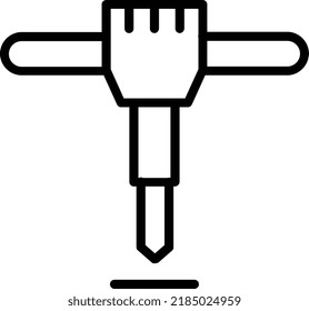 Diseño de iconos de la línea del vector de Jackhammer