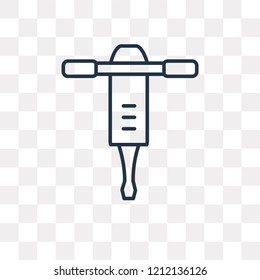 Jackhammer vector outline icon isolated on transparent background, high quality linear Jackhammer transparency concept can be used web and mobile