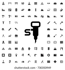 Jackhummer icon. set of filled construction icons.