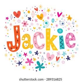 Jackie girls name decorative lettering type design