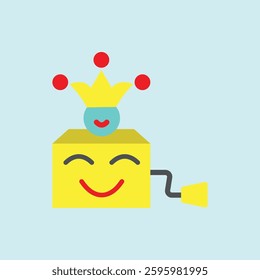 Jack-in-the-box April Fool's Day icon represents surprise and playful trickery, perfect for prank-themed designs, joke visuals, and festive celebrations.