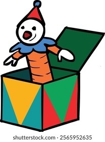 JackintheBox Vector, illustration of joker in a box on a white background
