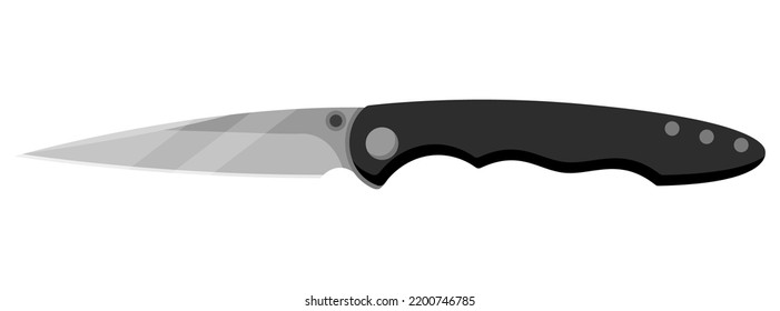 Cuchillo. Cuchillo de chantaje aislado en fondo blanco. Ilustración del vector