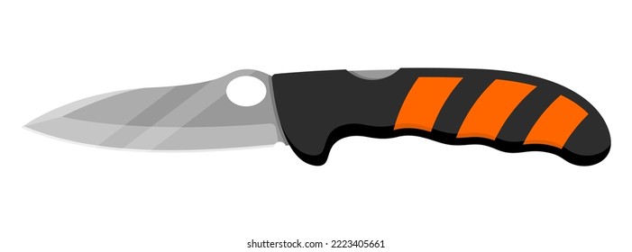 Cuchillo. Cuchillo de chantaje aislado en fondo blanco. Ilustración del vector