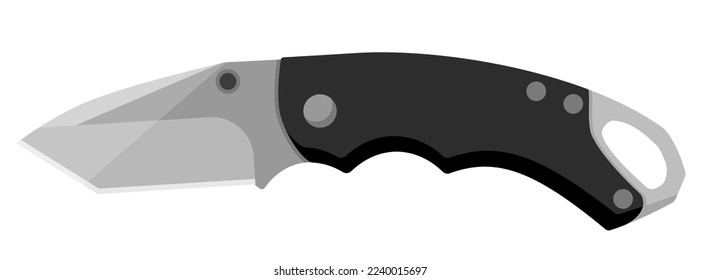Cuchillo. Cuchillo de chantaje aislado en fondo blanco. Ilustración del vector