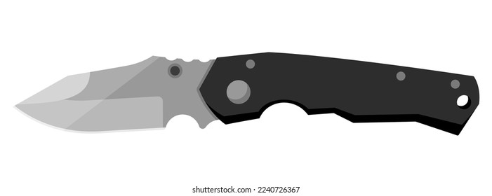 Cuchillo. Cuchillo de chantaje aislado en fondo blanco. Ilustración del vector