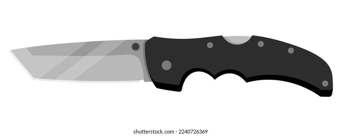 Cuchillo. Cuchillo de chantaje aislado en fondo blanco. Ilustración del vector