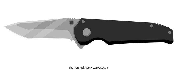 Cuchillo. Cuchillo de chantaje aislado en fondo blanco. Ilustración del vector