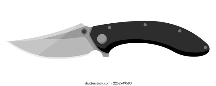 Cuchillo. Cuchillo de chantaje aislado en fondo blanco. Ilustración del vector
