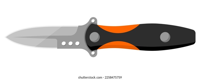 Cuchillo. Cuchillo de chantaje aislado en fondo blanco. Ilustración del vector