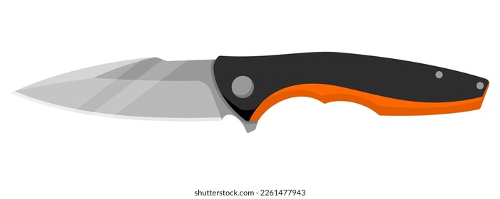 Cuchillo. Cuchillo de chantaje aislado en fondo blanco. Ilustración del vector