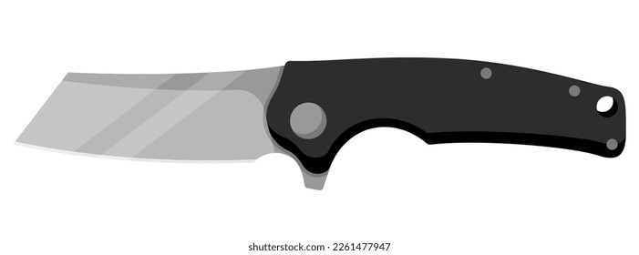 Cuchillo. Cuchillo de chantaje aislado en fondo blanco. Ilustración del vector