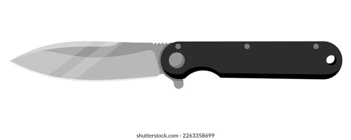 Cuchillo. Cuchillo de chantaje aislado en fondo blanco. Ilustración del vector