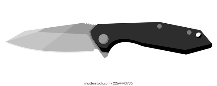 Cuchillo. Cuchillo de chantaje aislado en fondo blanco. Ilustración del vector