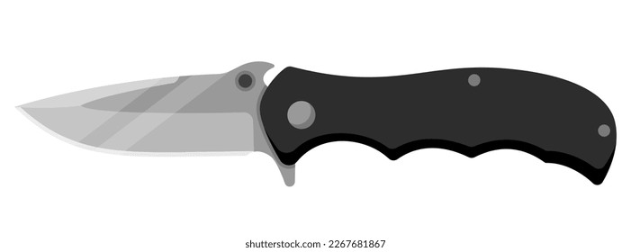Cuchillo. Cuchillo de chantaje aislado en fondo blanco. Ilustración del vector