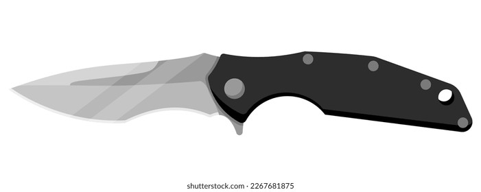 Cuchillo. Cuchillo de chantaje aislado en fondo blanco. Ilustración del vector
