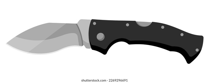 Cuchillo. Cuchillo de chantaje aislado en fondo blanco. Ilustración del vector