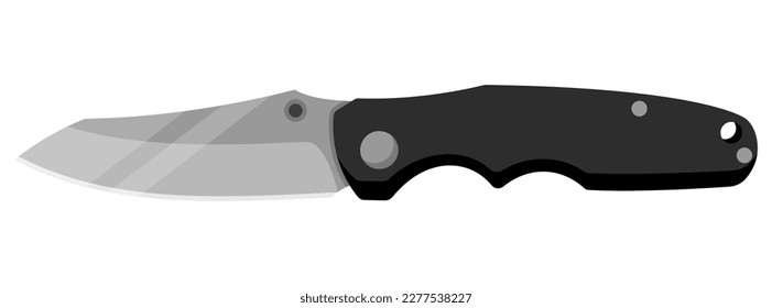 Cuchillo. Cuchillo de chantaje aislado en fondo blanco. Ilustración del vector