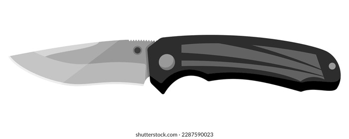 Cuchillo. Cuchillo de chantaje aislado en fondo blanco. Ilustración del vector