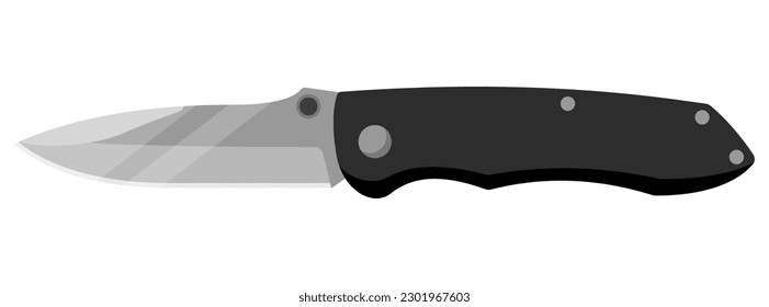 Cuchillo. Cuchillo de chantaje aislado en fondo blanco. Ilustración del vector