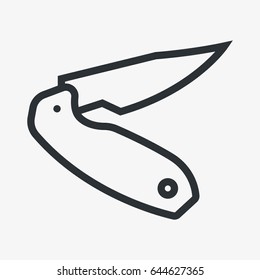 Jackknife Dagger Minimal Flat Line Outline Stroke Icon Pictogram Symbol