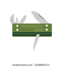 Jackknife flat icon. Colored vector element from camping collection. Creative Jackknife icon for web design, templates and infographics.