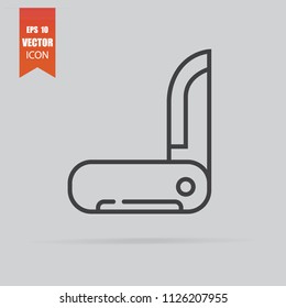 Jackknife icon in flat style isolated on grey background. For your design, logo. Vector illustration.