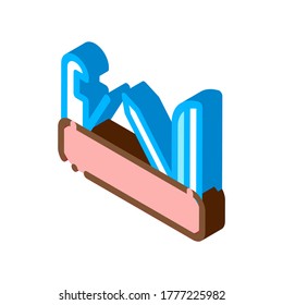 Vector de iconos con cuchillo. Signo isométrico con cuchillo. Ilustración de símbolo aislado de color