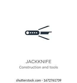Jackknife icon vector. Trendy flat jackknife icon from construction and tools collection isolated on white background. Vector illustration can be used for web and mobile graphic design, logo, eps10