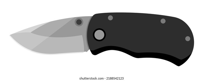 Cuchillo. Cuto cuchillo de chaqueta aislado en fondo blanco. Ilustración del vector
