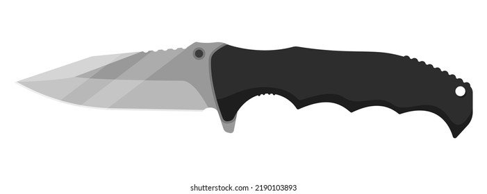 Jackknife knife. Cute jackknife knife isolated on white background. Vector illustration