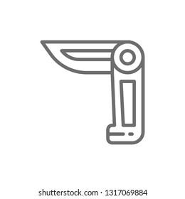 Jackknife, knife line icon.
