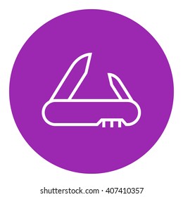 Icono de la línea del cuchillo.